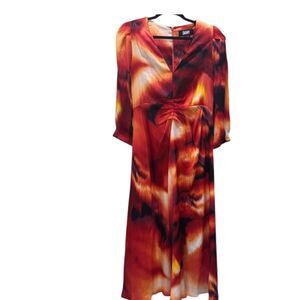🔥 DKNY ABSTRACT FIREPRINT DRESS
